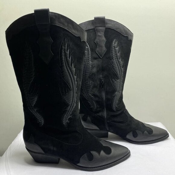 NEW MARLENA Cowgirl Boots – Black – Size 10M – Pointed Toe - Picture 9 of 10